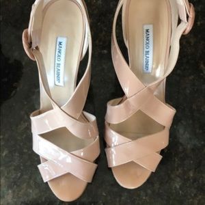 Manolo Blahnik Nude Patent Leather